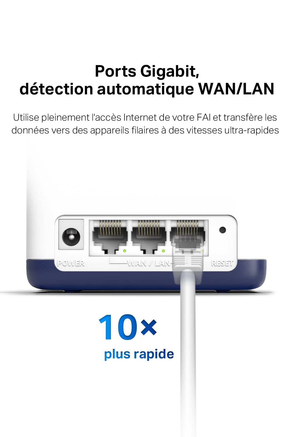 MERCUSYS Halo H1900G(3-Pack) TP-Link WiFi Mesh Routeur WiFi Bi-Bande AC1900Mbps, Couverture Jusqu'à 550 m², 3 Ports Gigabit, Repeteur WiFi, Contrôles Parentaux Puissants, Remplissez la Maison de WiFi