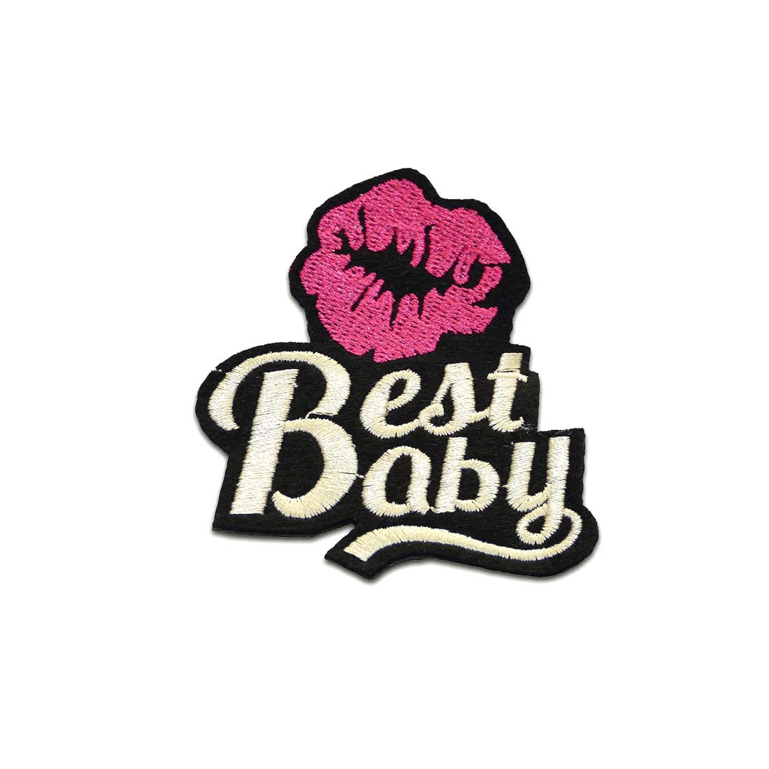 Best Baby Bocca bacio - Toppe termoadesive Patch Toppa ricamate, misura: 7,9 x 7 cm