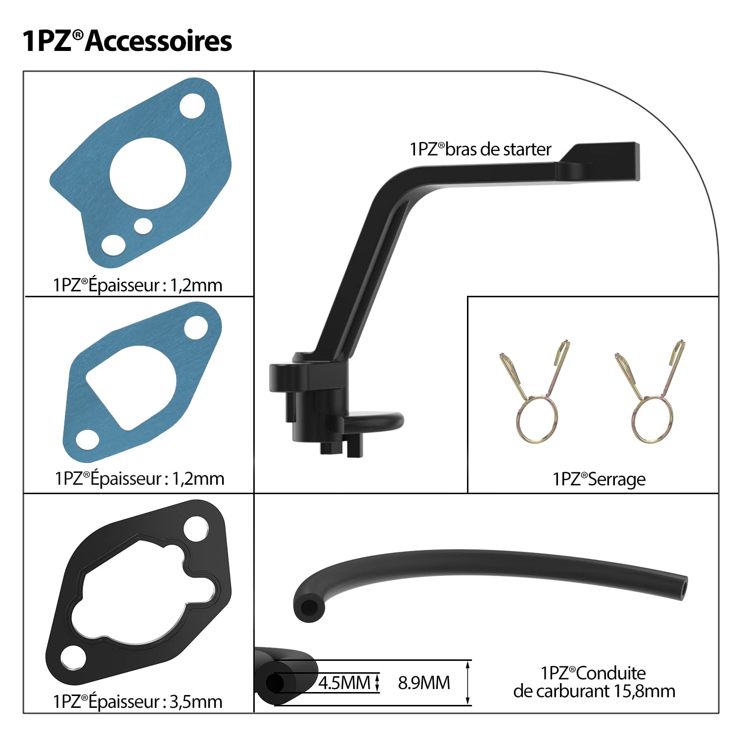 1PZ F6C-G16 Carburatore Generatore 2kW - 3kW con kit di garanzia di ricambio per Honda GX120 GX160 GX168 GX200 168F 5.5HP 6.5HP 163cc 196cc Motore EB2200X EB2500X EM1600X
