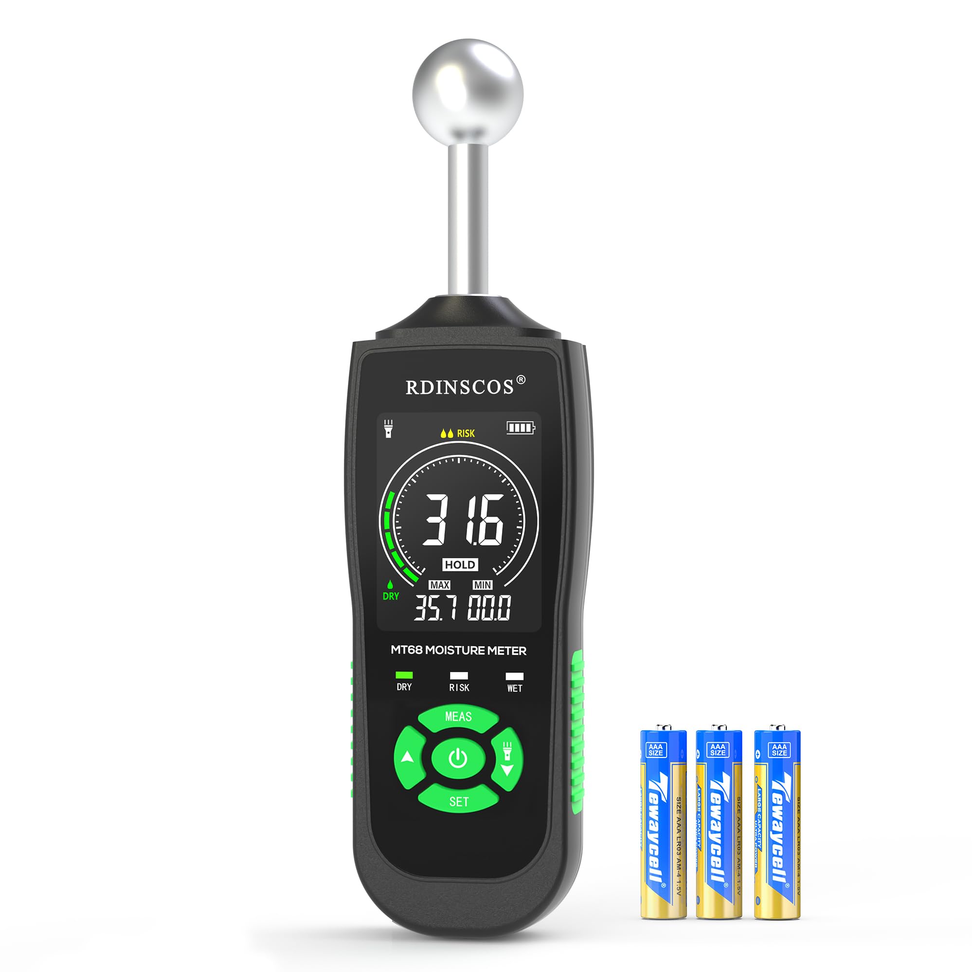 RDINSCOS 2-in-1 Moisture Meter - Pin & Pinless -10