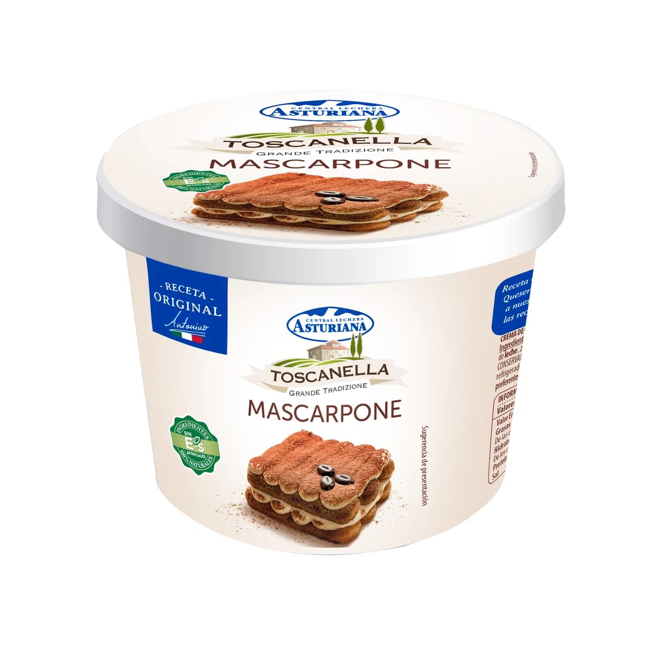 Mascarpone Toscanella Central Lechera Asturiana 500g Cremoso Versátil Postres Gourmet Envío Refrigerado 2 Botes