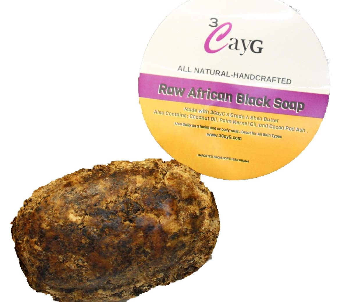 3CayG Direct 2-Pack African Black Soap Bars Authentic Handcrafted Clean and made Grade A Shea Butter. Ingredients Balanced and correctly formulated, Great for All Skin Types