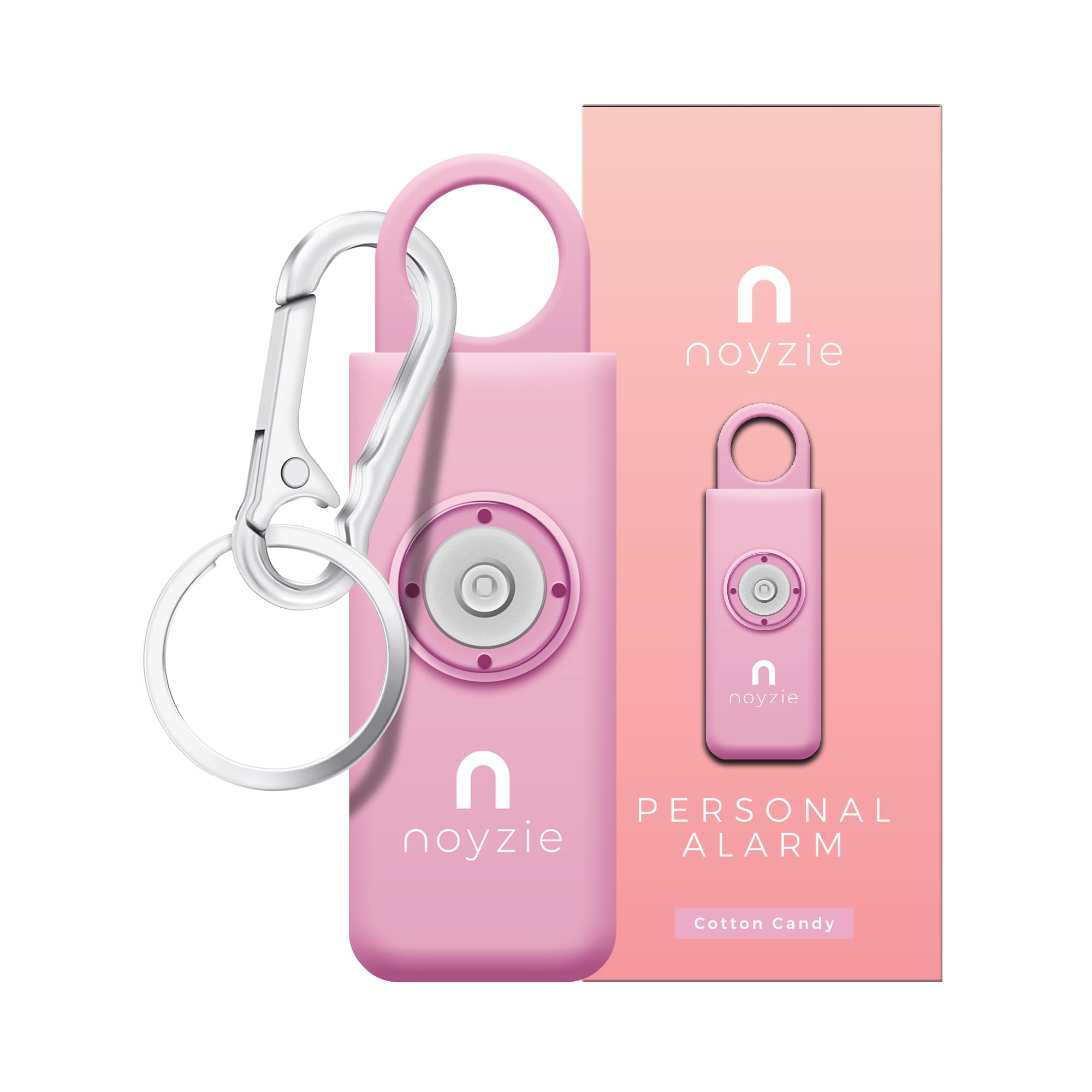 Noyzie Women's Pink Personal Alarm Personal Safety Alarm With Loud 125Db Siren And 200-Lumen Strobing Led Light - Self Defence Rope Alarm Keyring Keychain For Men, Elderly & Dog Walkers (Pink)