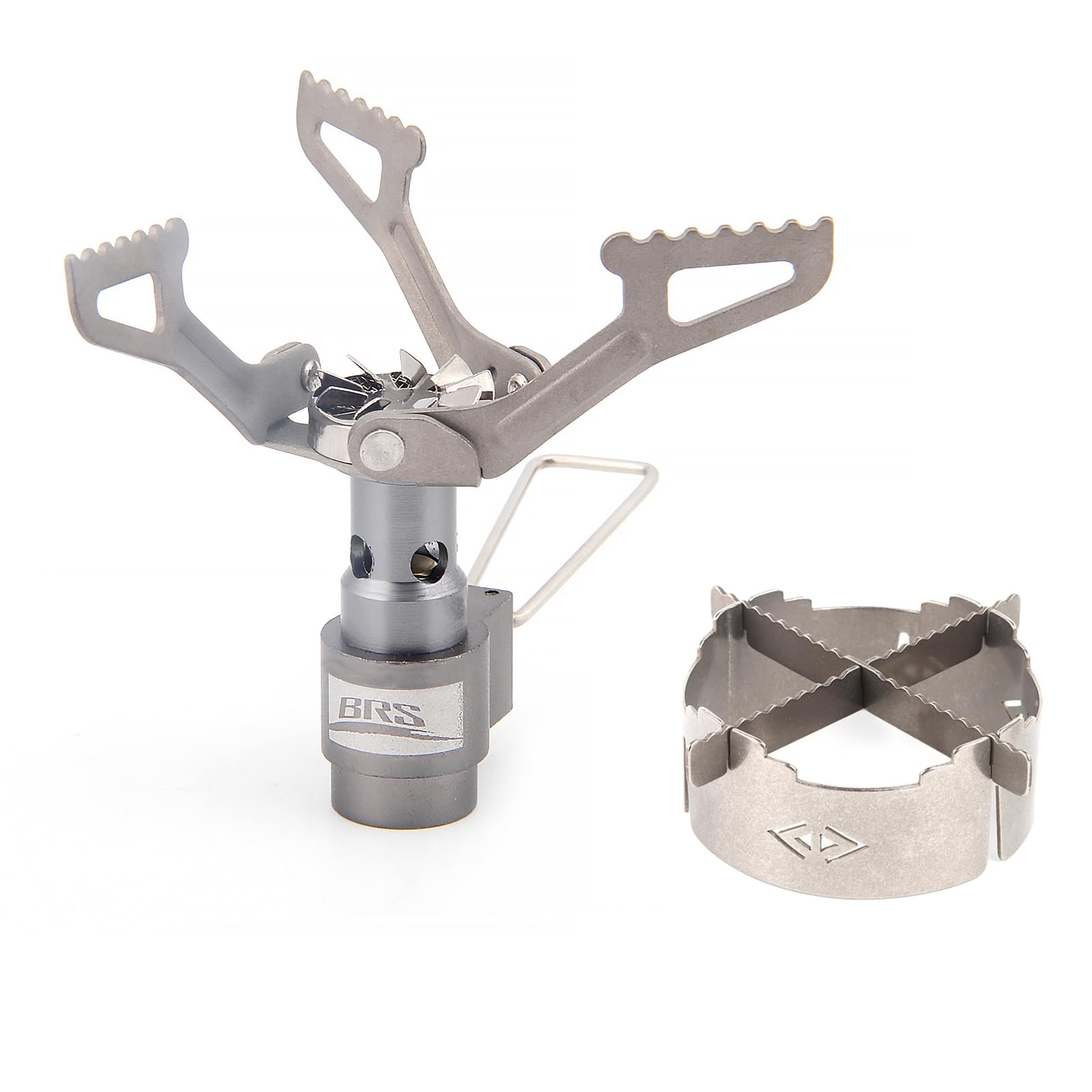 BRSストーブ BRS-3000T ストーブとウィンドスクリーンリングコンボセット クロススタンド付き チタン製フロントガラス キャンプストーブ ウィンドスクリーン 収納ボックス付き キャンプ ハイキング バックパッキング用