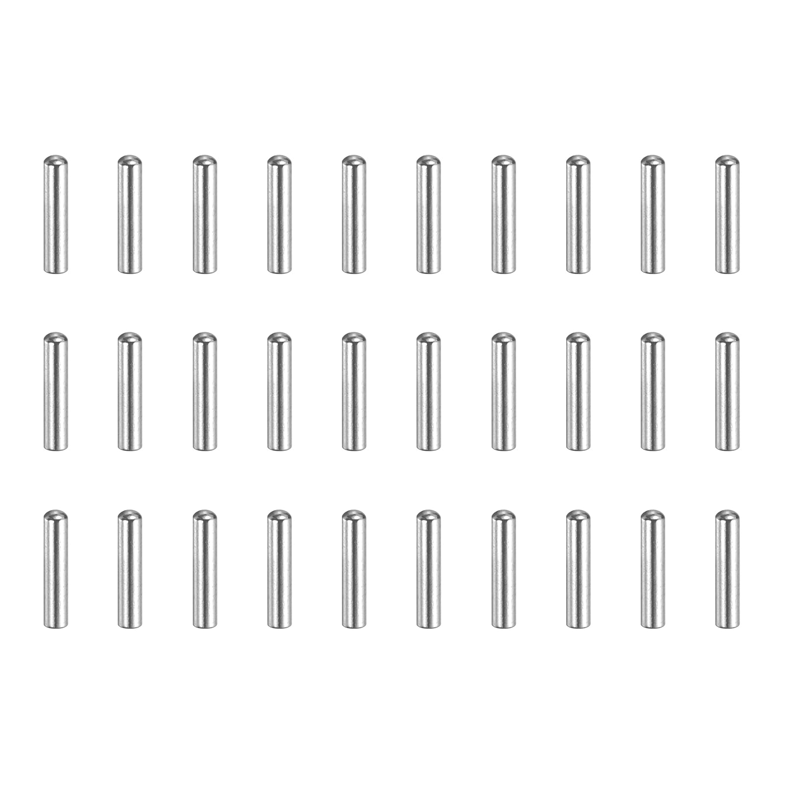 sourcing map 30 pcs 304 Stainless Steel Dowel Pins, 1.5x6 mm Round Head Flat Chamfered End Metal Dowel Pin Shelf Support Pegs Rod Fasten Elements for Furniture DIY Project