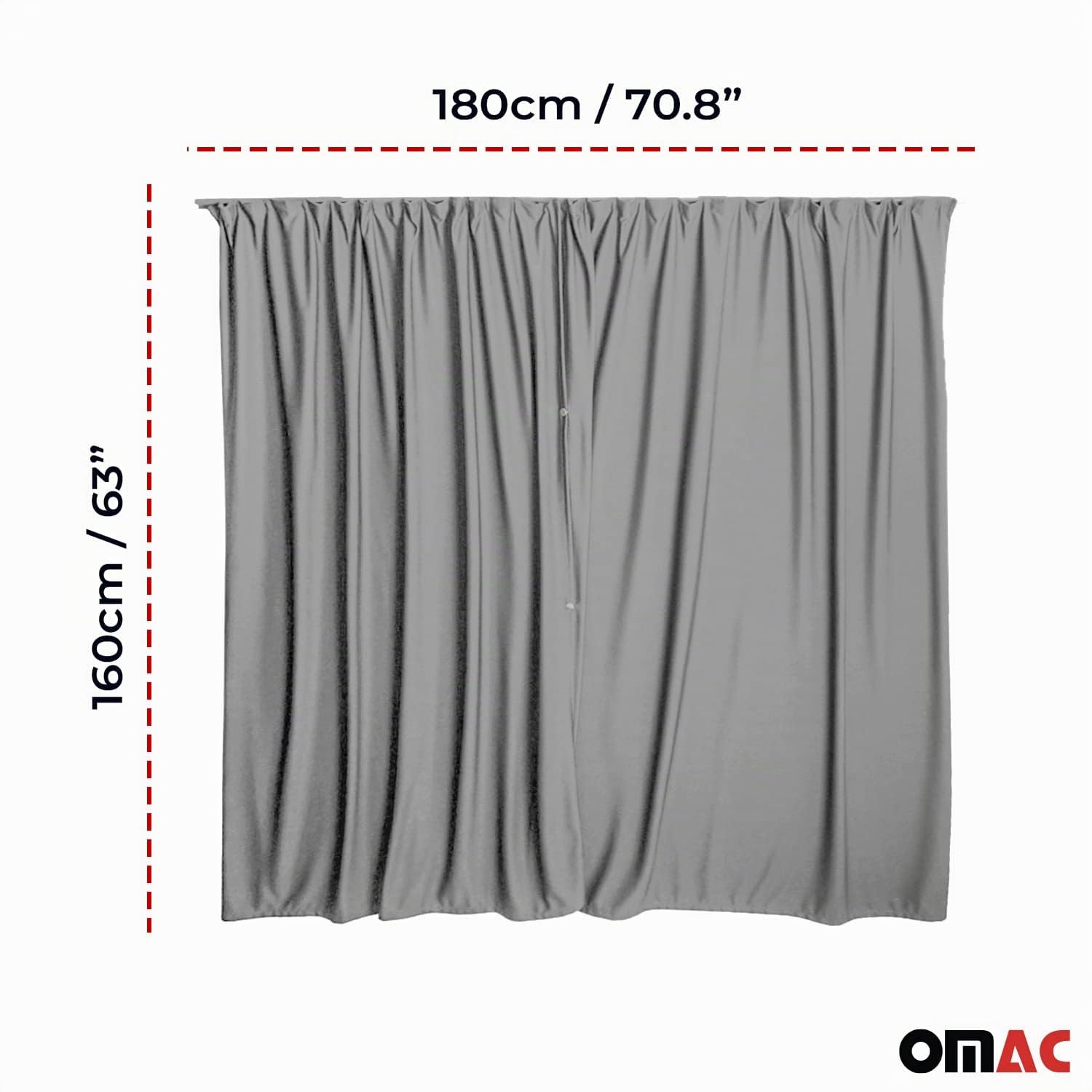 Rideaux De Séparation de Cabine pour VW T5 L1 L2 Gris Tissu