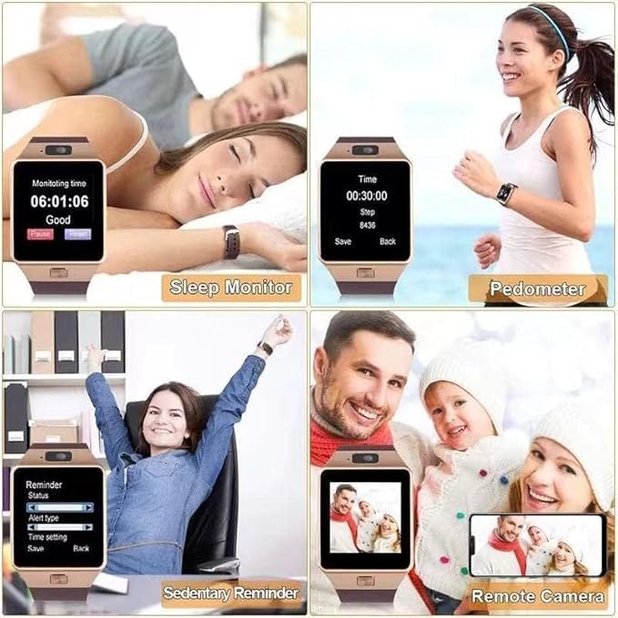 Image of Vishaq Electronics DZ09 Smart Watch 4G Sim Card With Camera Under | Mobile Wala Phone With Touchscreen | Bluetooth Call, Music, Fitness Tracker | Long Battery | Unisex Watches