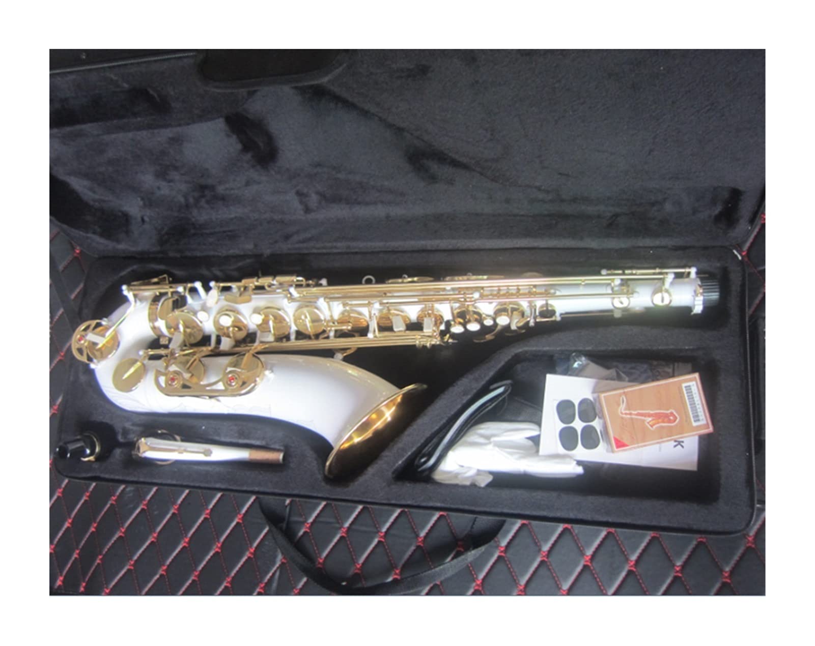 Sassofono Tenor White Gold Key BB Strumento Musicale Professionale Playing Tenor Sax con Caso Bocchino Sassofono Studenti