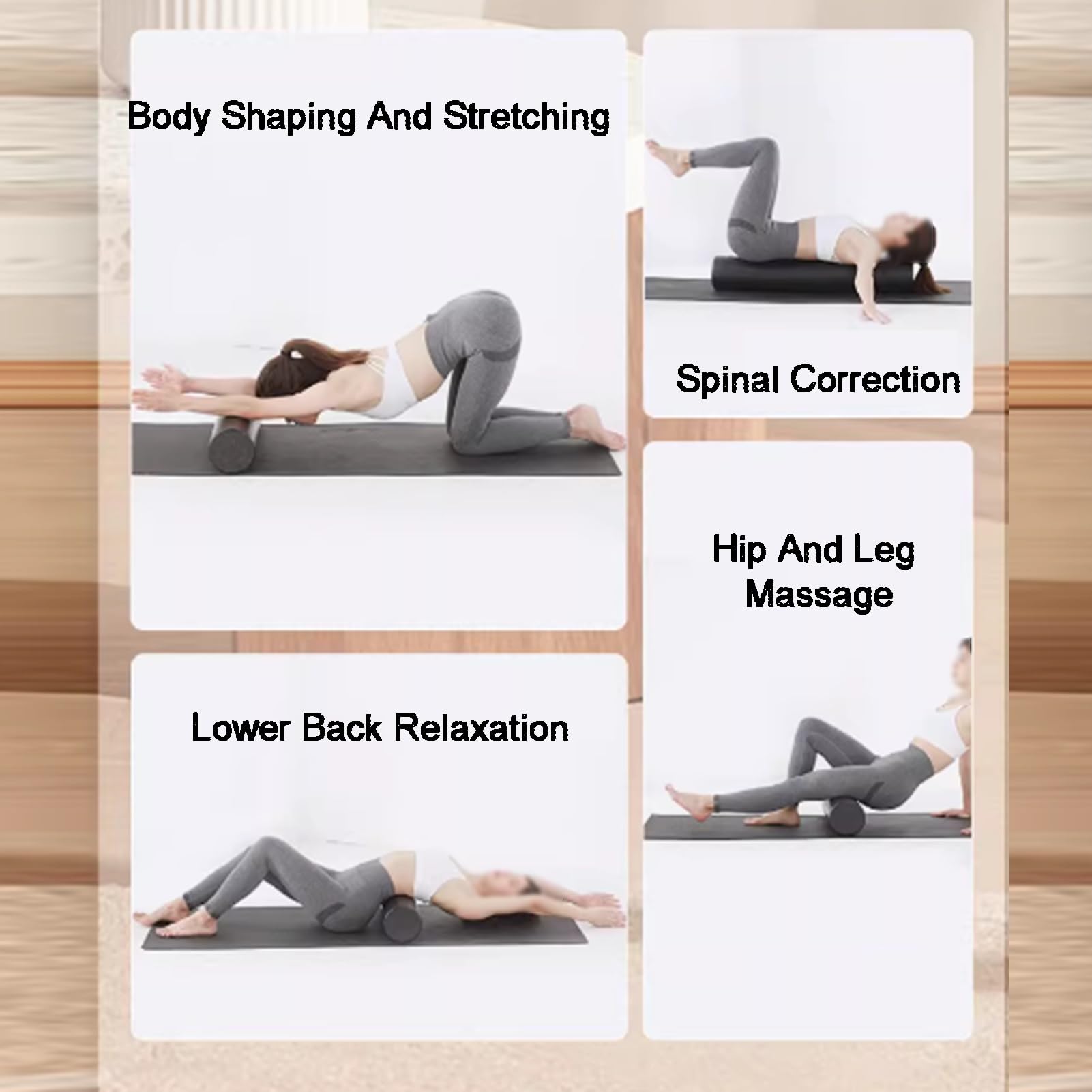 Schaumstoffrollen Mit Hoher Dichte, Yoga-Schaumstoffrolle Mit Tiefer Erholung, Tiefengewebsmassage Zur Myofaszialen Entspannung(90x15cm)