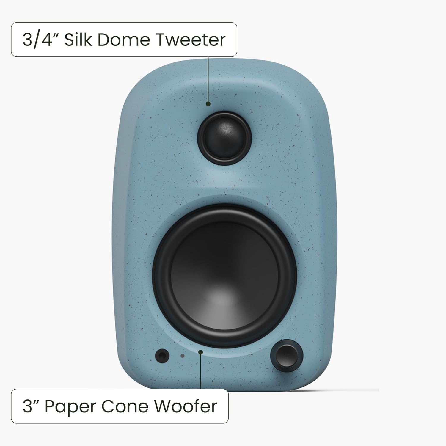 Kanto UKI 100 W Active Desktop Computer Speakers with Bluetooth and USB-C | Intelligent Sub Integration | Headphone Out | Pair | Cornflower