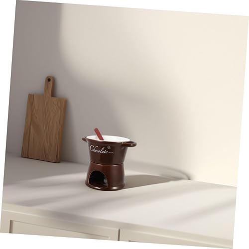 Miniatura 8 de Zerodeko Olla de cerámica para derretir chocolate, calentador de fondue versátil para mantequilla de queso y dulces para fiestas y reuniones, fácil
