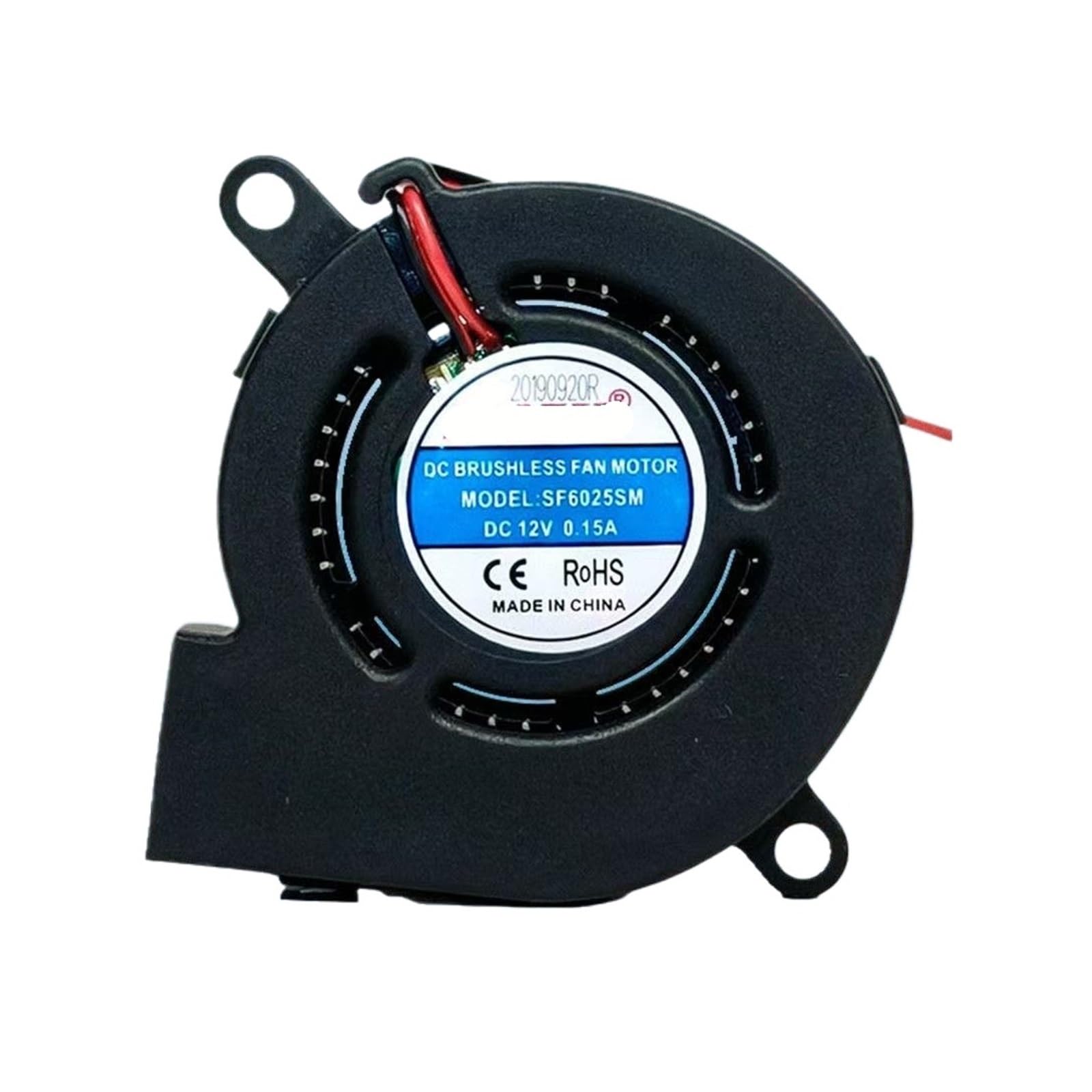 KNIUWMBMH SF6025SM 12V Fan 60x60x25mm 0.15A Cooling Fan 3560RPM 2Pin