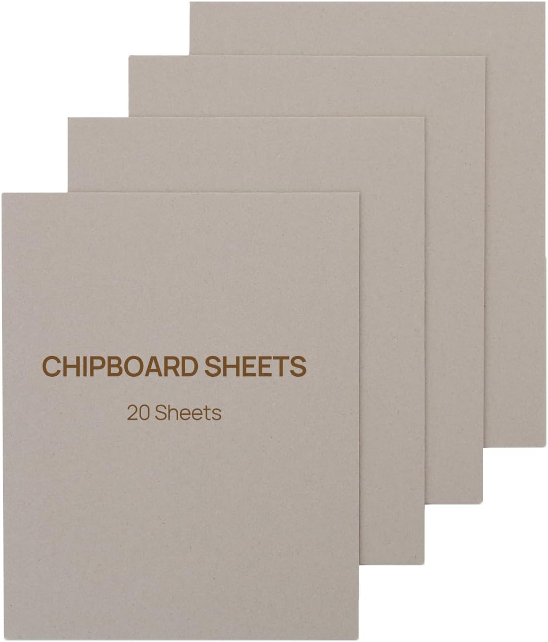 Chipboard Sheets 8.5" x 11", 40 Point Thick Chip Board for Scrapbooking, DIY Crafts, Packaging, and Backing Picture Frames, Pack of 20