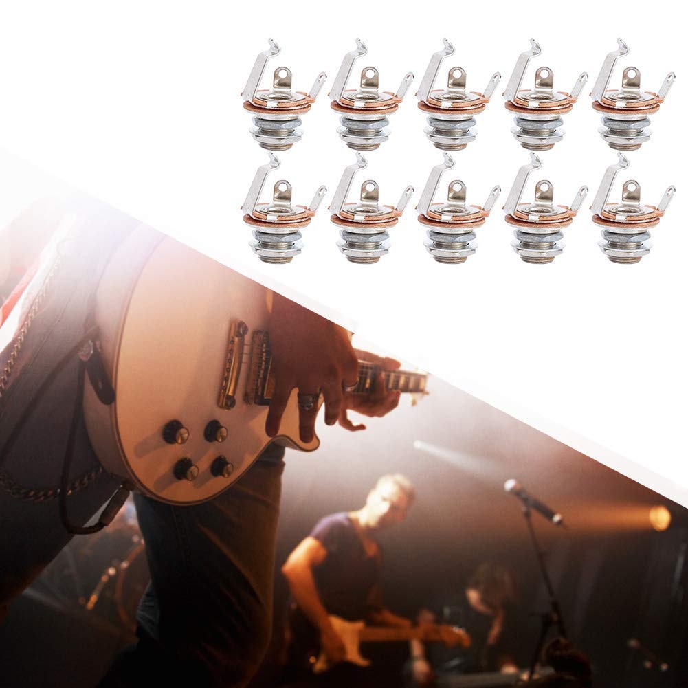 10 Sztuk Gniazdo Wejściowe Mono, 6.35mm Switchcraft 1, 4 Jack Mono żeńskie Gniazdo Wejściowe do Gitar Elektrycznych Basy Akcesoria do Instrumentów Muzycznych