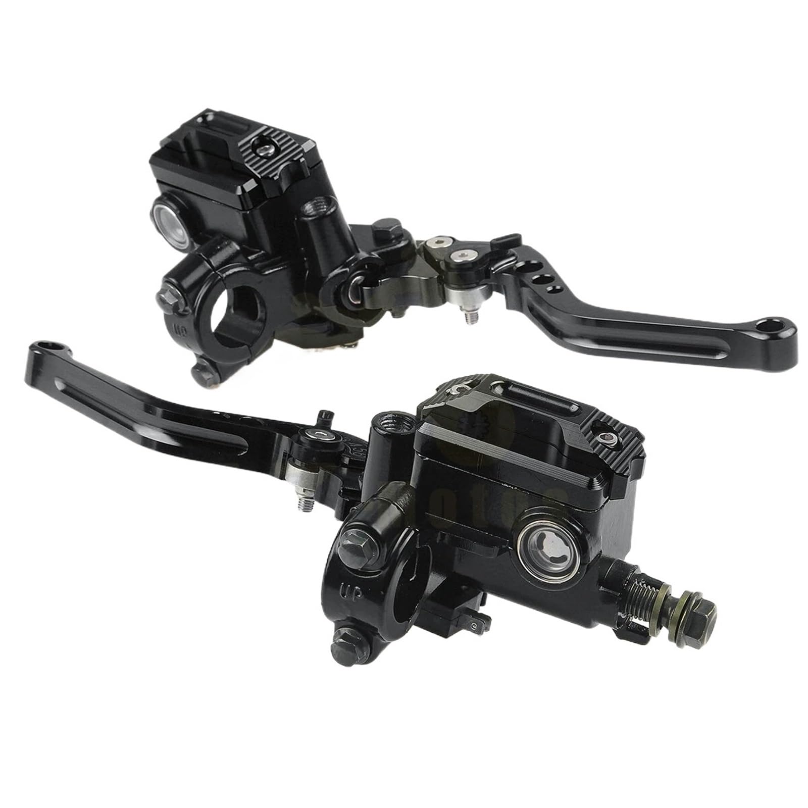 Ouvecr Black Motorbike Brake Levers Motorcycle Handlebar Master Cylinder Levers Handle Hydraulic Brake Pump Clutch(Black)