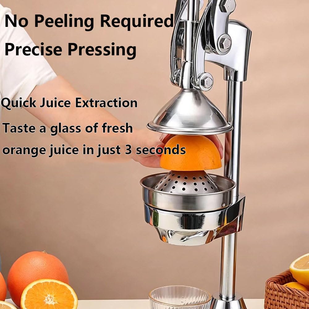 Presse-Agrumes Manuel, Presse-Fruits à Main en Acier Inoxydable 304, Extracteur De Jus Robuste pour Oranges, Citrons Et Grenades, Presse-Agrumes Manuel Amovible Et Facile à Nettoyer
