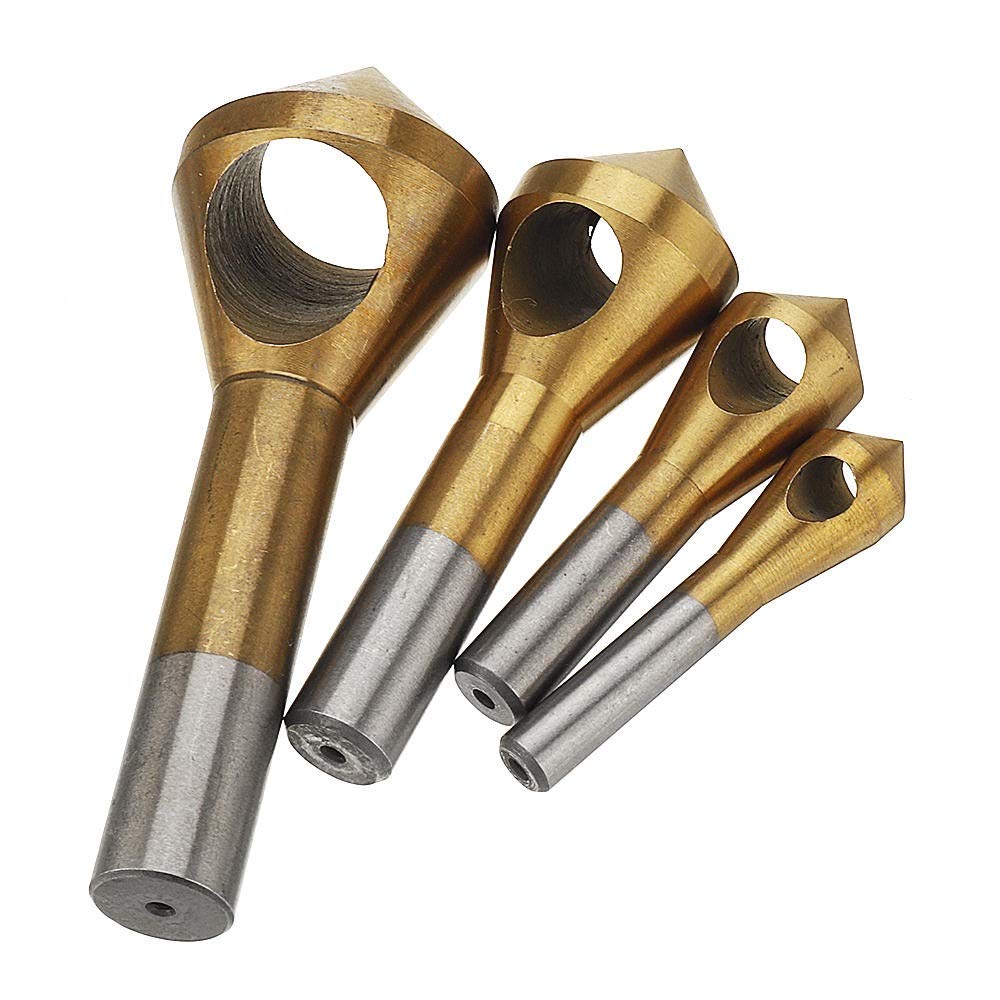 Ensemble de chanfreinage revêtu de titane à trou oblique 4PCS pour un ébavurage sans effort