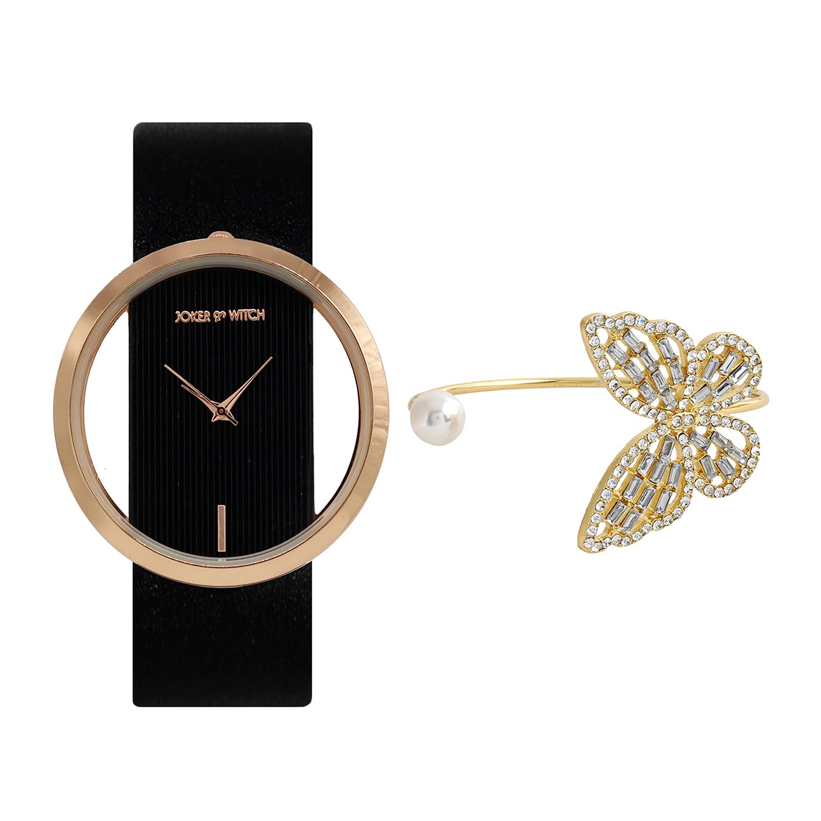 Joker & Witch Faux Leather Women Norabelle Analog Watch Bracelet Stack, Band Color-Black, Dial Color-Black (B0C7LB2RC4) Amazon Price History, Amazon Price Tracker