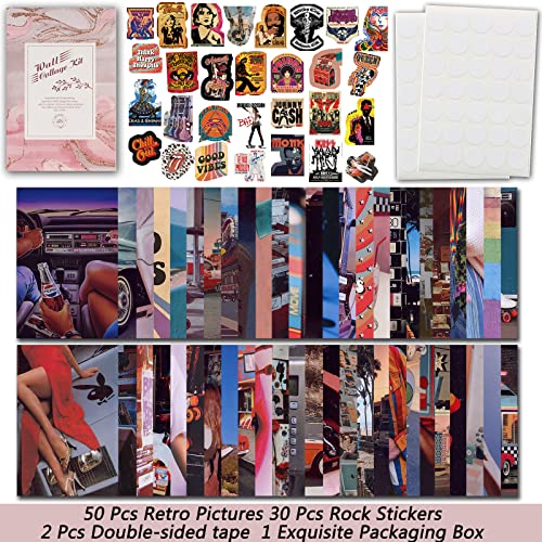 80Pcs Retro Wall Collage Kit Aesthetic Pictures,Vintage Posters Bedroom Aesthetic Room Decor,Posters For Room Aesthetic 90S,80S Indie Room Decor,70S Wall Art Collage Kit ,Trendy Small Posters For Dorm #TOP1
