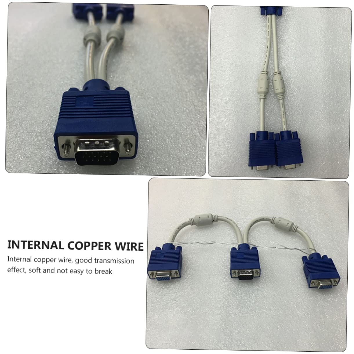 Mipcase 2pcs Video Splitter Adapter Cable Male to Dual Female for Dual Monitor Setup Easy Installation High Reliability for Projectors and Tvs