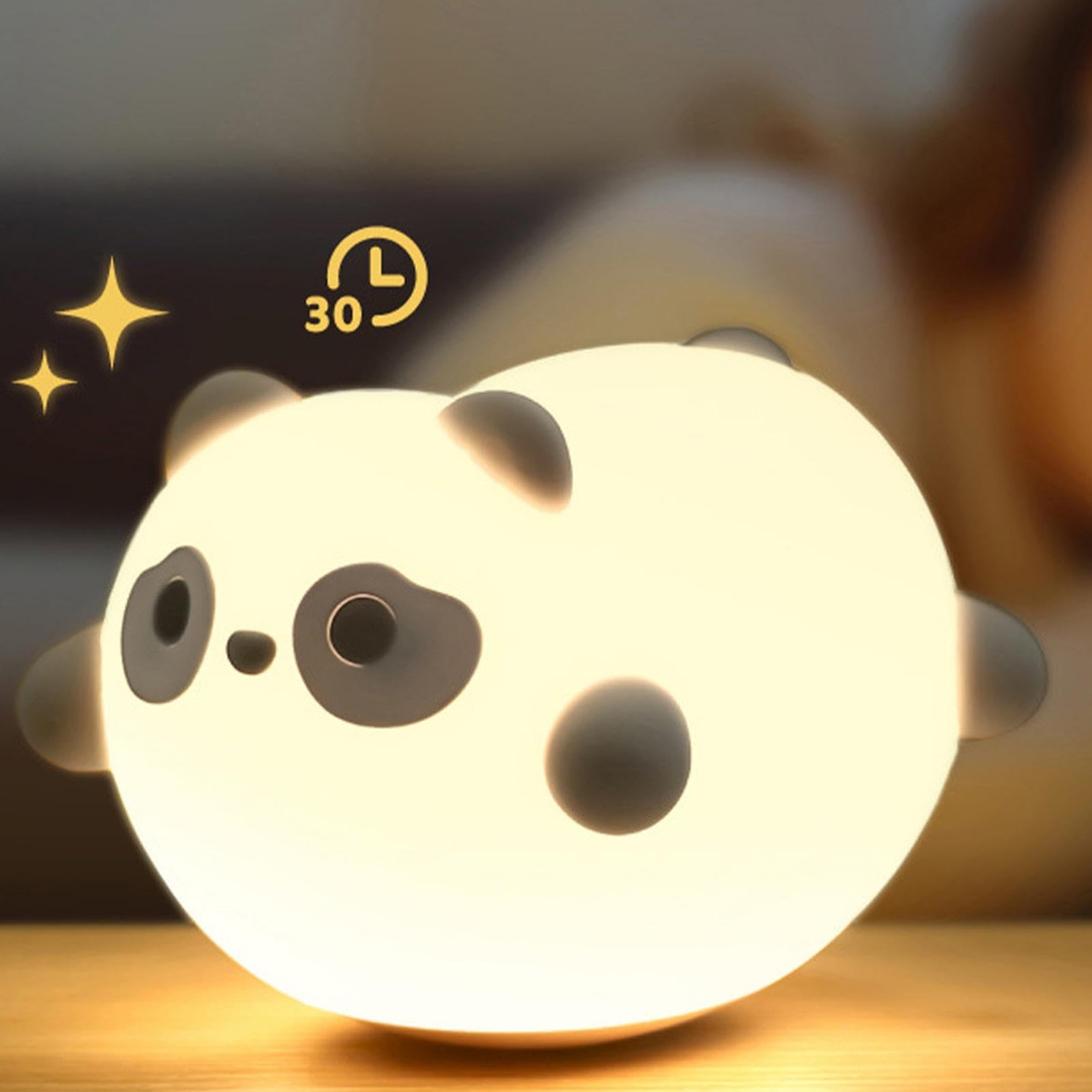 Luce Notturna LED A Forma Di Panda – Lampada In Silicone Alimentare Dimmerabile 3 Livelli, Per Allattamento E Cameretta, Regalo Carino Per Bambini - 2