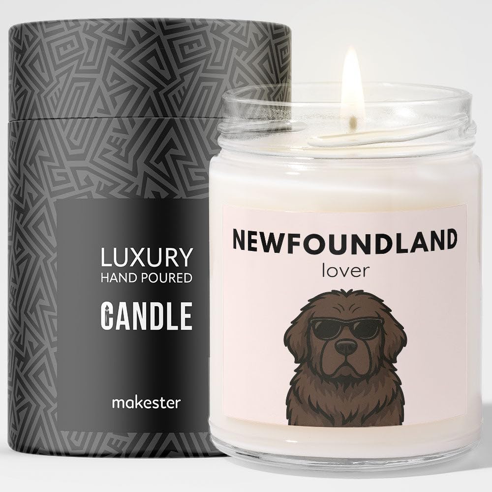 Makester Shaded/Variegated Newfoundland Gifts - Luxury Soy Wax Candle - Vanilla, Jasmine, Sugared Almond - Dogs In Shades