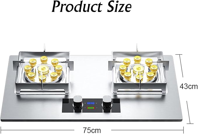 Estufa de Gas con 2 Puestos, 5.2KW, Vidrio Templado, Protección de Apagado miniatura 3
