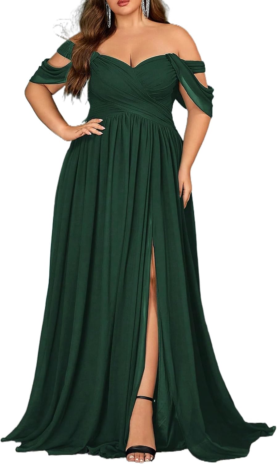 Women's Daily Plus Size Dresses A Line Chiffon Wedding Guest Bridesmaid Maxi Dress Prom Evening Party Cocktail Gown