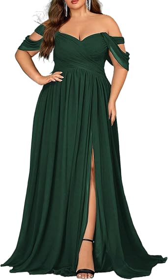 Womens Daily Plus Size Dresses A Line Chiffon Wedding Guest Bridesmaid Maxi Dress Prom Evening Party Cocktail Gown