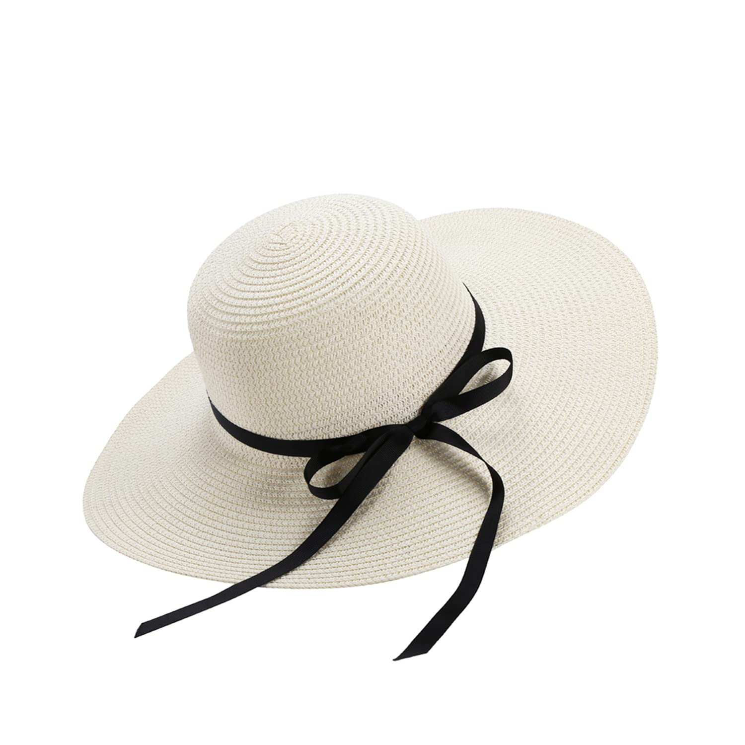 Faung Sombrero de Paja para Mujer con ala Ancha, Sombrero de Sol para Mujer, Sombrero de Verano Plegable UPF 50, Sombrero de Playa para Mujer