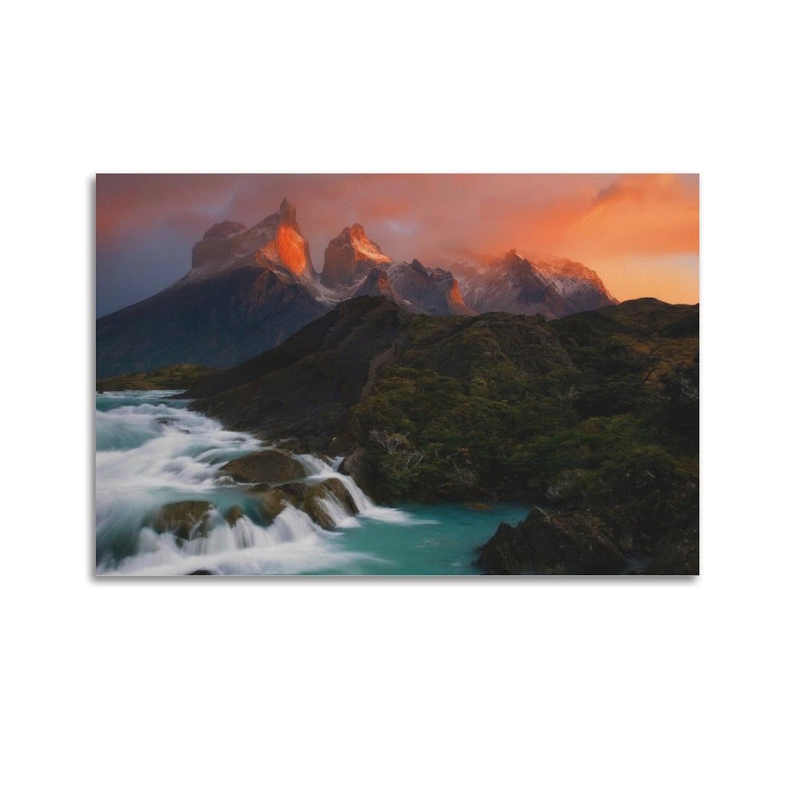 CXHJCA Mural Nature Poster Chile Andes Mountains Sunsets Poster Decorative Painting Canvas Wall Posters And Art Picture Print Modern Family Bedroom Decor Posters 24x36inch(60x90cm)