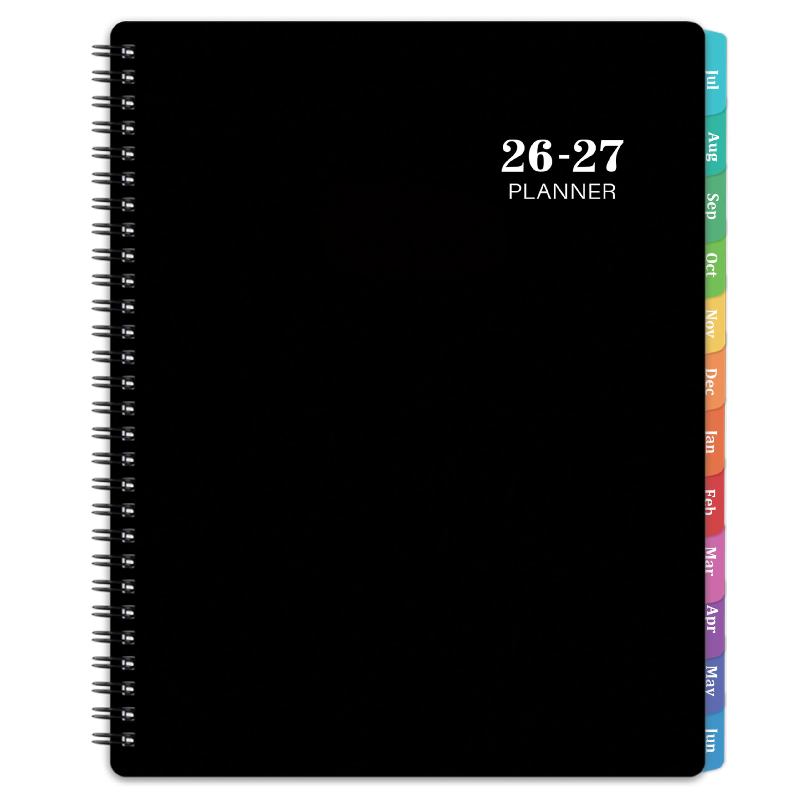 Planer 2026 – 20,3 x 25,4 cm, planer tygodniowy i miesięczny 2026, od stycznia do grudnia 2026, wysokiej jakości papier, podwójna oprawa do drutu, skrzynka wyboru, powlekane zakładki miesięczne