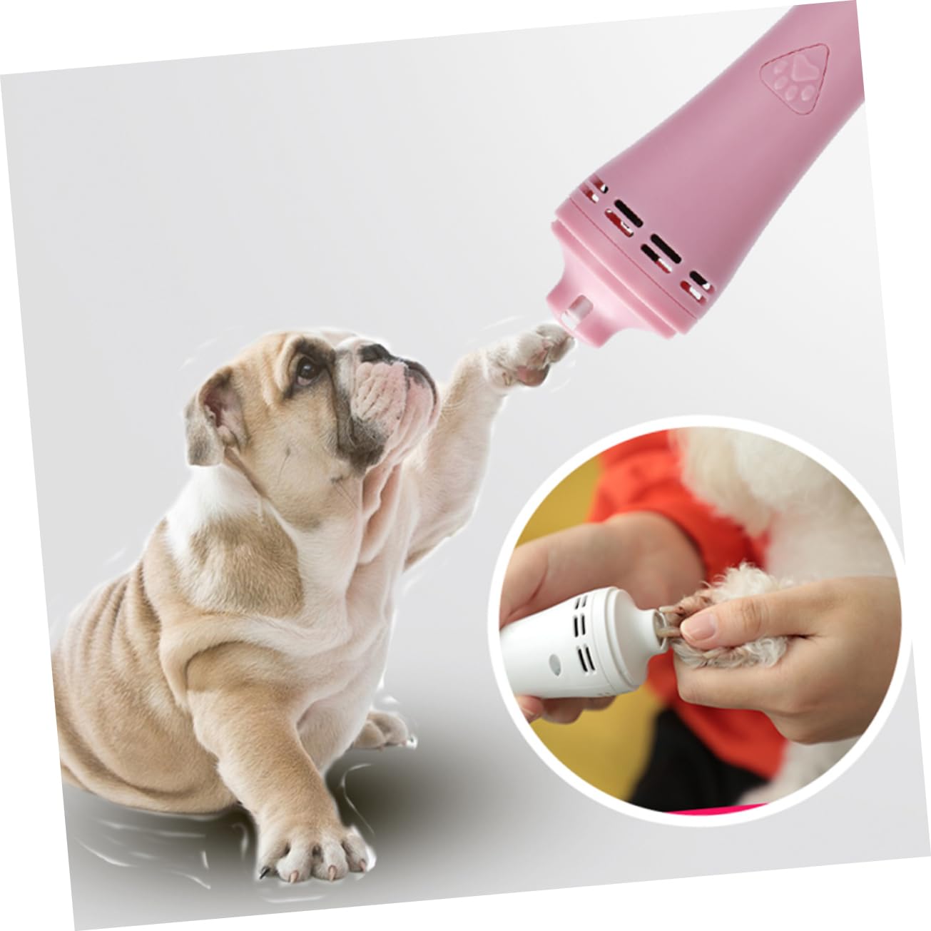 Tronchese Unghie Elettrico per Animali, Taglio Sicuro Rosa | Plastica Resistente, Finitura Liscia, Uso Semplice, per Gatto e Cani, Strumenti per Unghie Domestiche