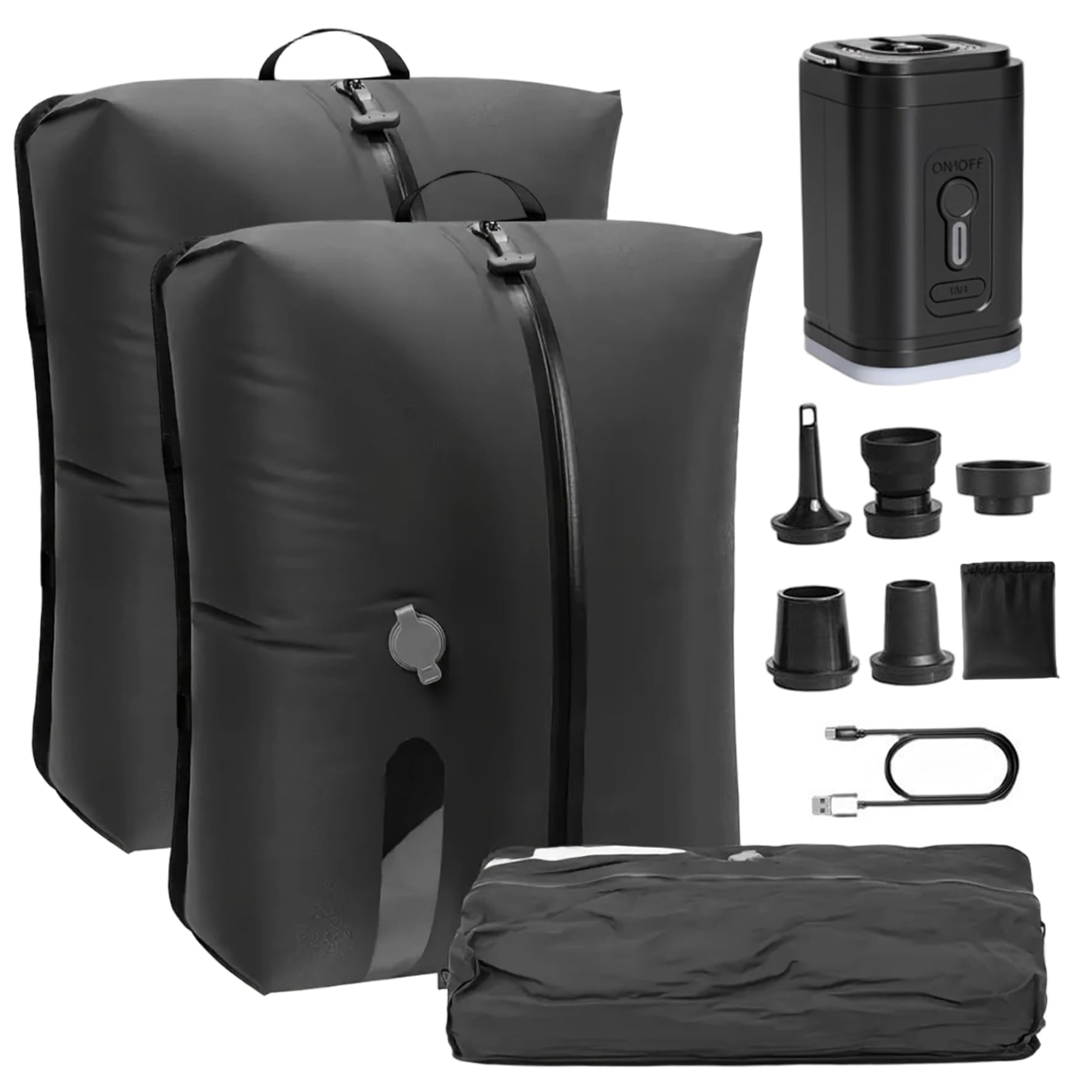 Sacchetti sottovuoto da viaggio con pompa elettrica, confezione da 2, 17 litri – Sacchetti a compressione da viaggio riutilizzabili per vestiti, custodia impermeabile per valigia, casa