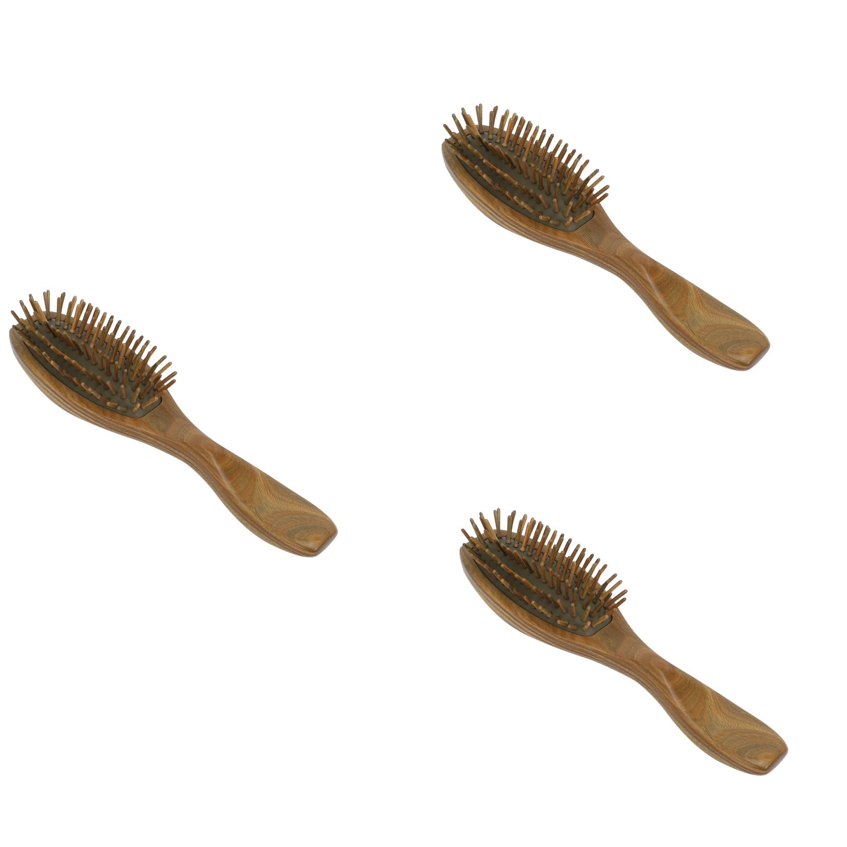 3X Cepillo para el Pelo de Sándalo Peine de Pelo de Masaje de Desenredado Natural Hecho una Mano de Madera con Caja de Regalo