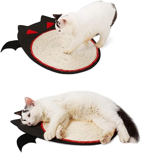 iplusmile Alfombrilla para rascar para gatos de Halloween, con forma de murciélagos, 12 x 12 pulgadas