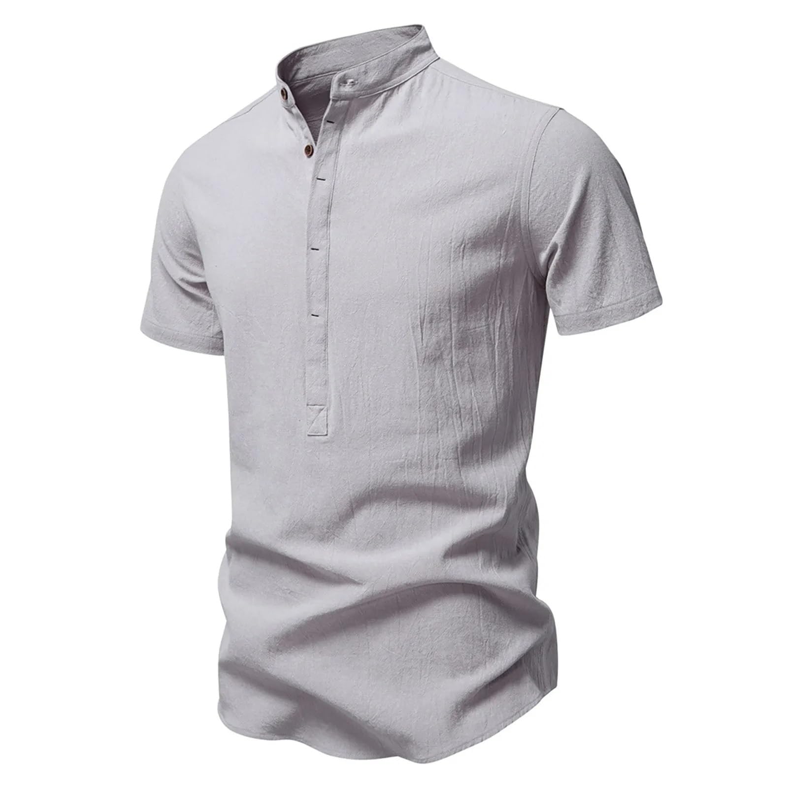 Chemise homme manches courtes en lin de qualité supérieure et finitions soignées