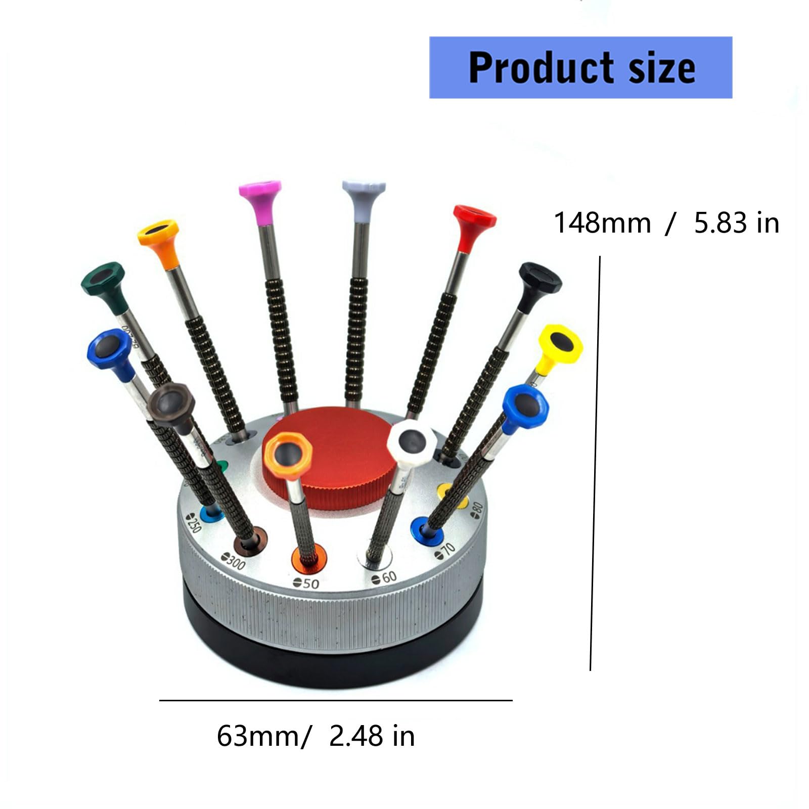 Lot de 12 tournevis compacts avec poignée antidérapante et tête rotative pour des tâches de fixation précises avec poignée antidérapante
