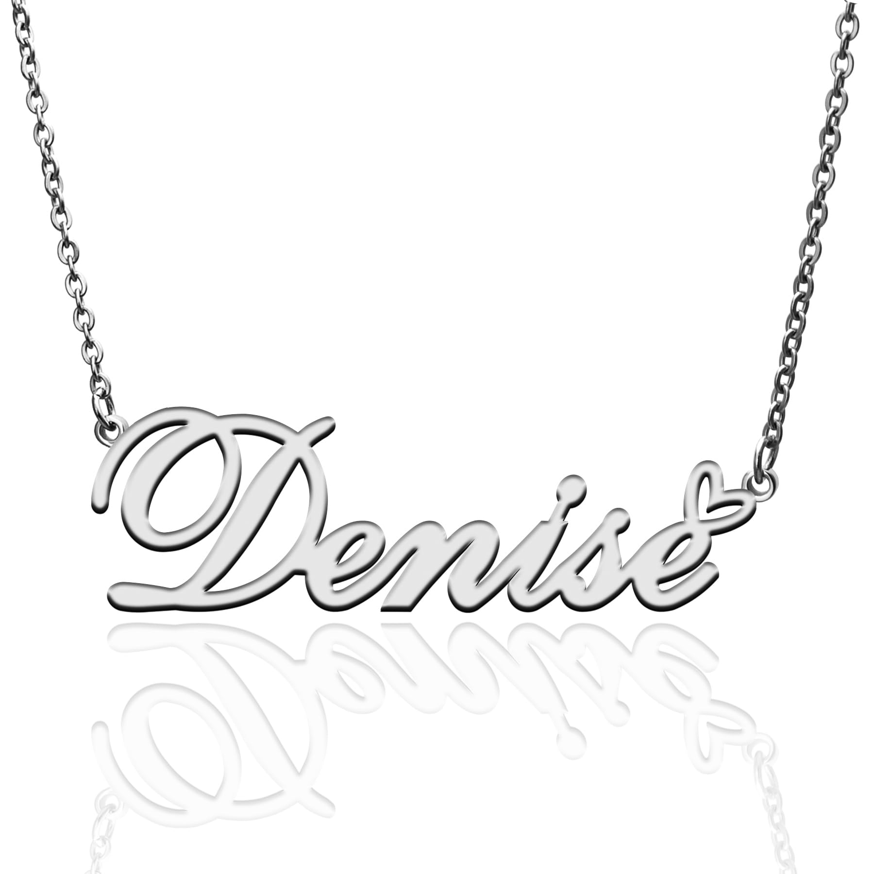 AQGS Custom Name Necklace Customized Personalized Plated Necklace for Mother Daughter Friendship Women Valentine's Day Christmas Birthday New Year