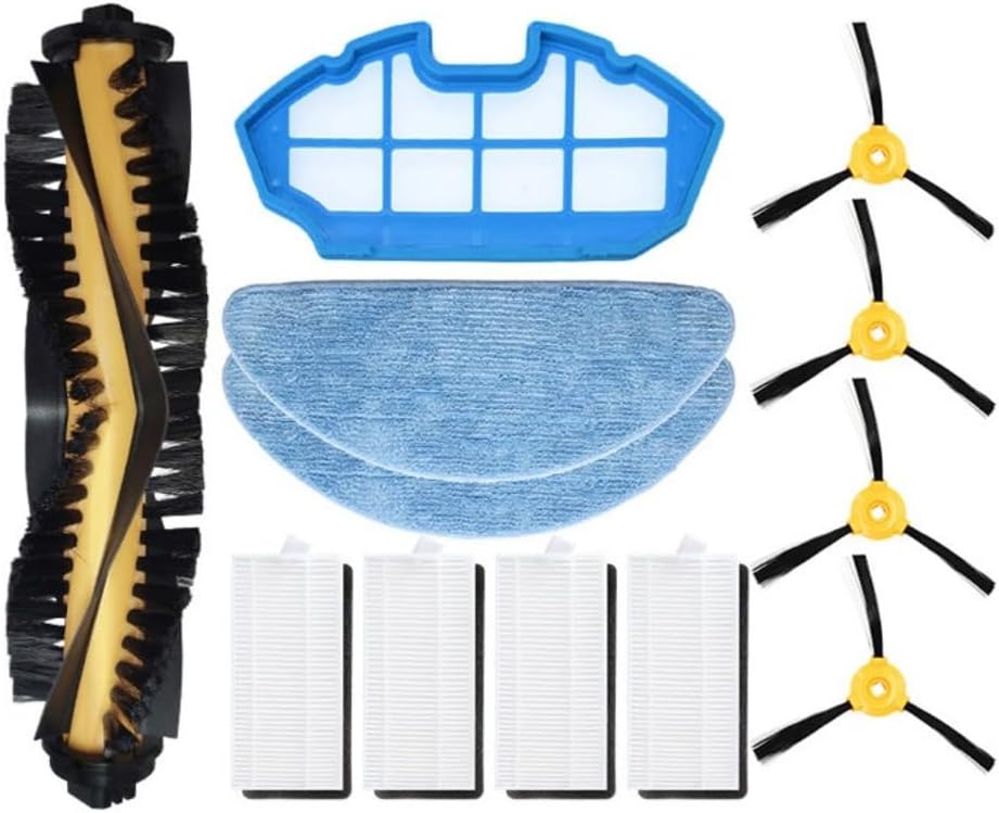 Replacement Main Roller Side Brush Hepa Air Filter Mop Cloth Compatible with Ecovavs Debot N79 Yeedi K600 Robot Vacuum Cleaner Accessories (set 9)
