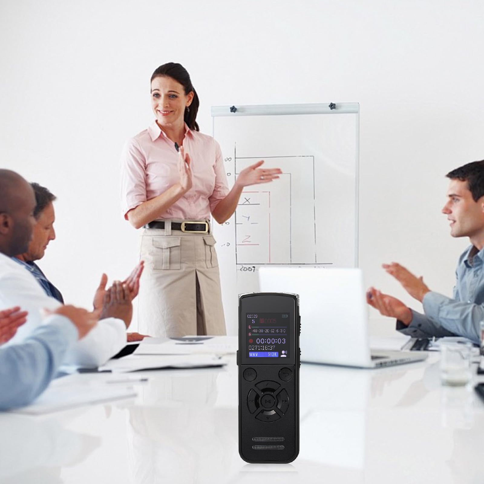 Dictaphone Numérique 64 Go, Enregistreur Vocal USB-C, Réduction du Bruit, 512Kbps, Lecture Intégrée, Enregistreur Audio Portable pour Réunions, Cours, Interviews, Conférences, Lecteur MP3