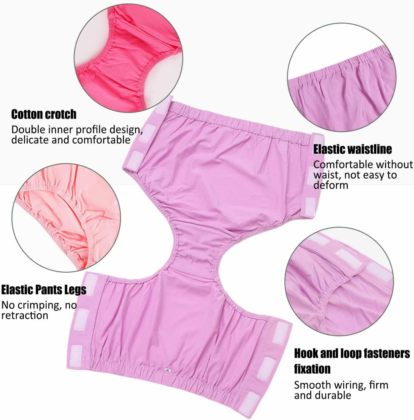 3 Pack Post Surgery Underwear, Adaptive Underwear for Women, Tear Away Shorts for Elderly (Large) - Image 3