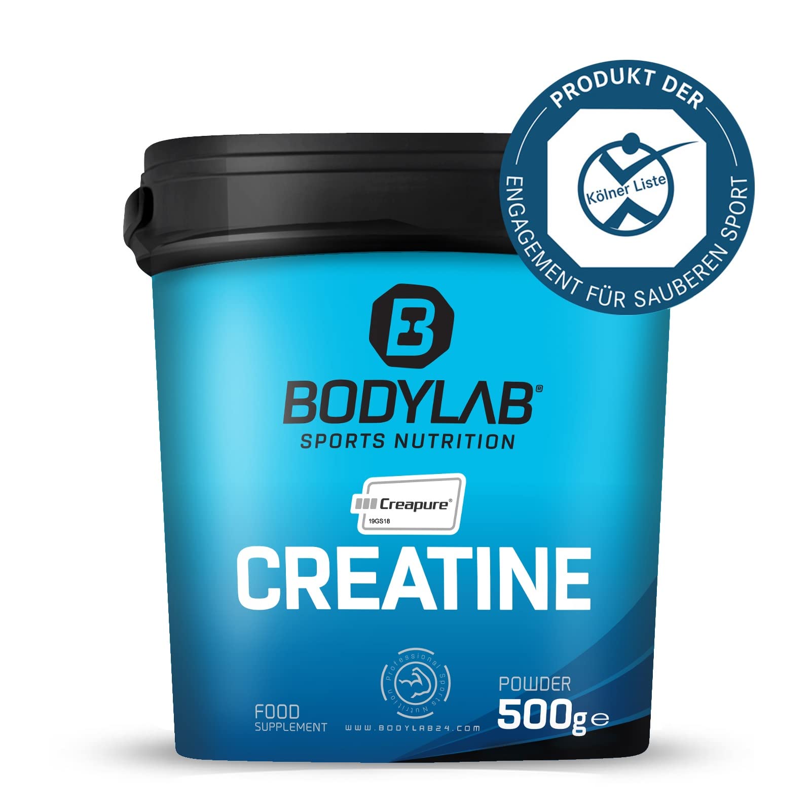 Bodylab24 Creatine Creapure® Pulver 500g, reines Kreatinmonohydrat als hochwertiges Creapure®