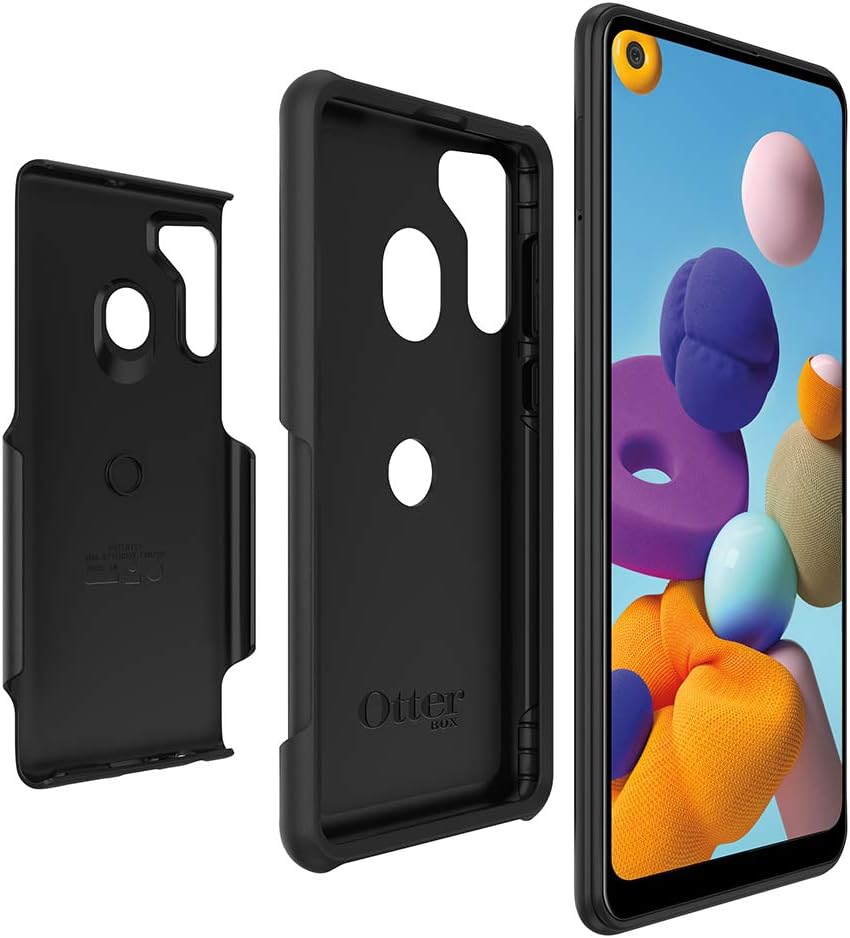 OtterBox Galaxy A21 Commuter Series Lite Case - Black, Slim & Tough, Pocket-Friendly, with Open Access to Ports and Speakers (no Port Covers),
