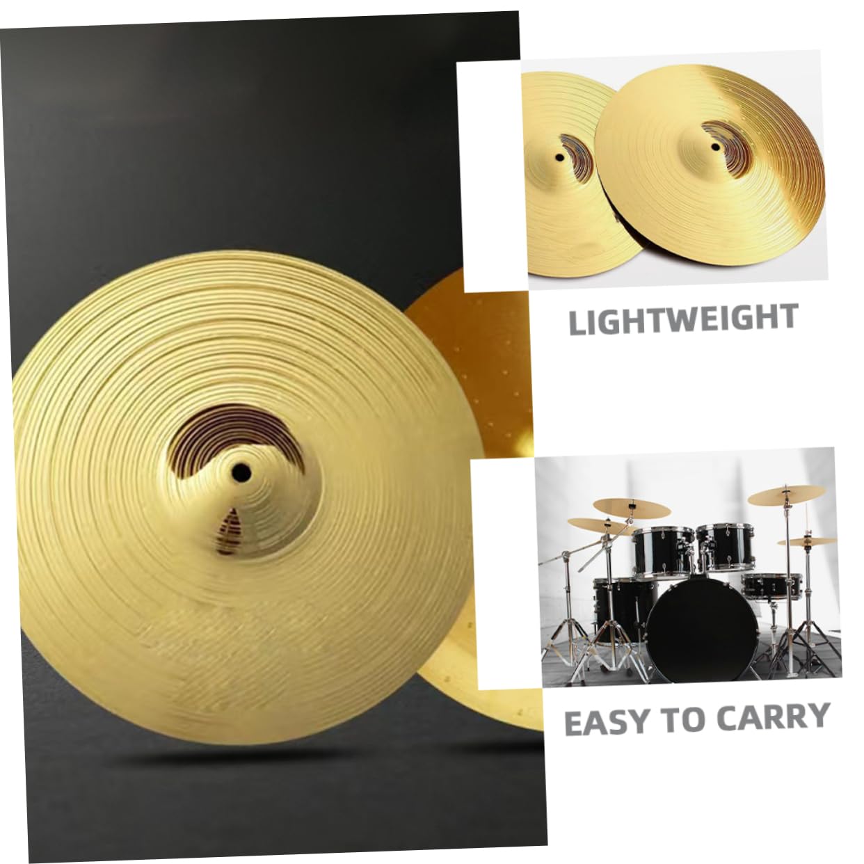 Milisten Drum Cymbal Splash Jazz Drums Easy to Install Produces Crisp Sound Versatile Addition
