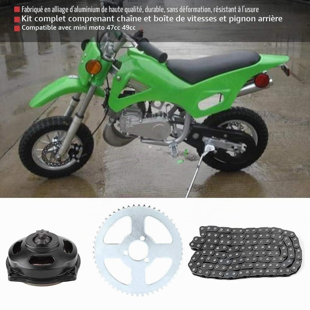 T8F Chaîne de moto Chaîne à rouleaux standard 6T Boîte de vitesses Kit de pignon arrière pour mini moto pignon arrière chaine moto chaine de transmission t8f kit chaine