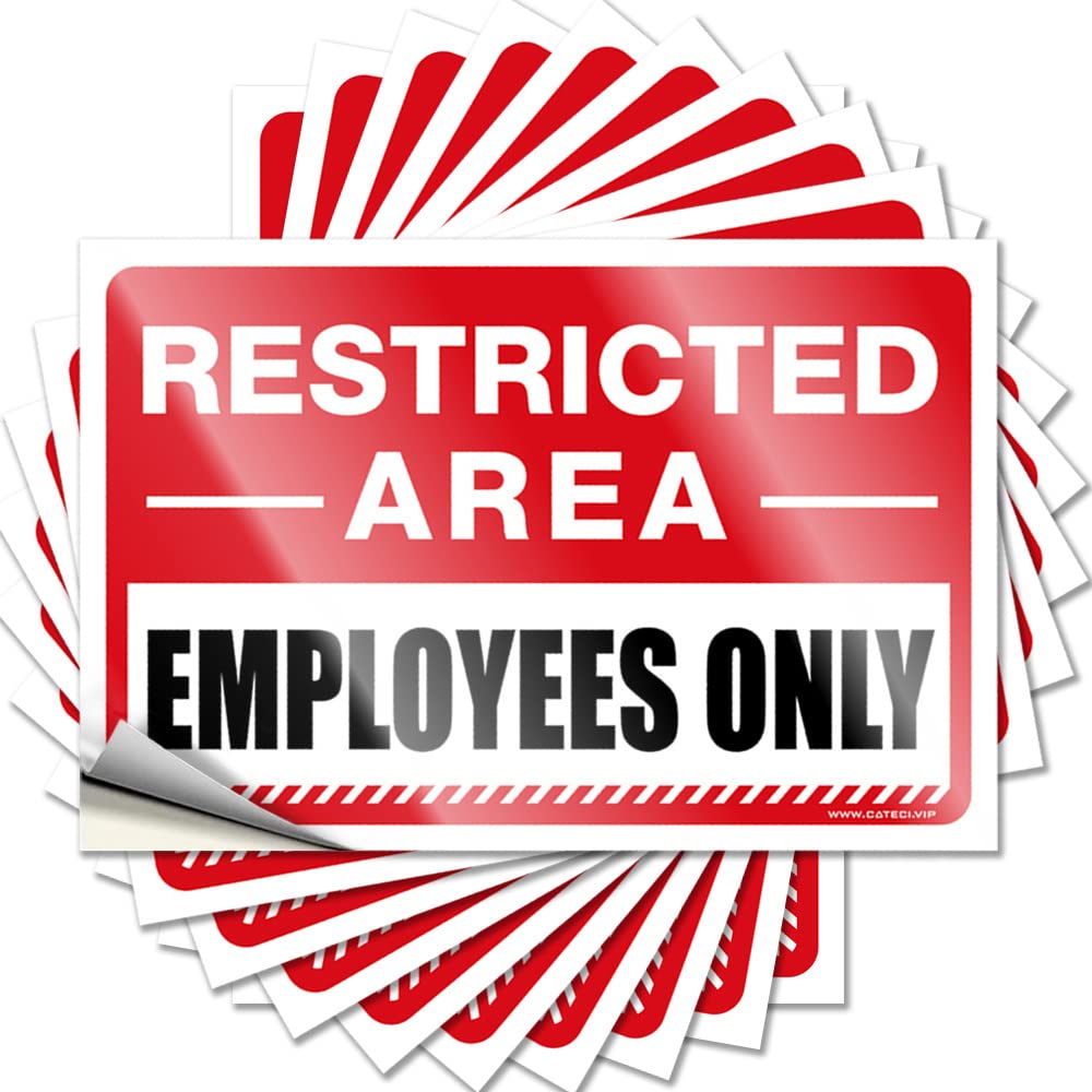 Fzfn Men's Colour Core Saying - Girly Double Wall Restricted Area Sign Employees Only(8X12cm)
