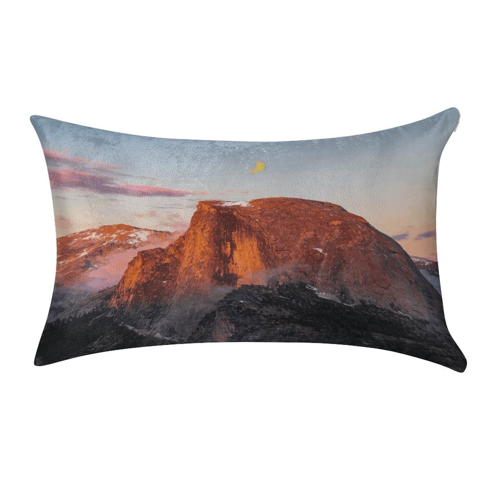 Fodpand Style Red Rock Carrying The Moon Pillowcase,Elegant Designed Home Decor,Velvet Pillowcase,Soft And Cozy,Pillow Case Cover With Hidden Zipper For Bedroom, Sofa, Couch