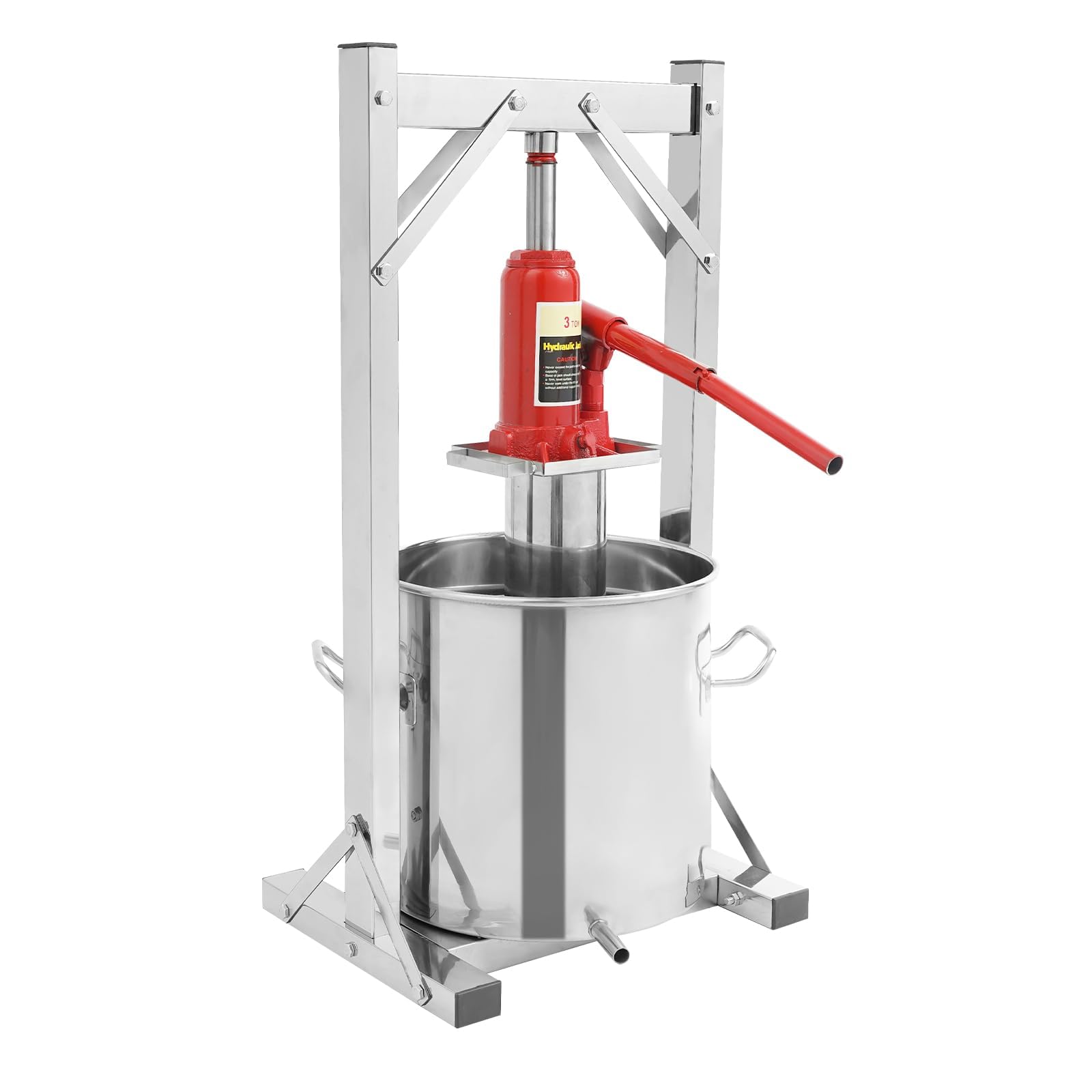 Ręczna wyciskarka do wina, sokowirówka hydrauliczna 12 l, stal nierdzewna, do wyciskania soku, cydru, wina, oliwy z oliwek, kompaktowa konstrukcja do użytku domowego