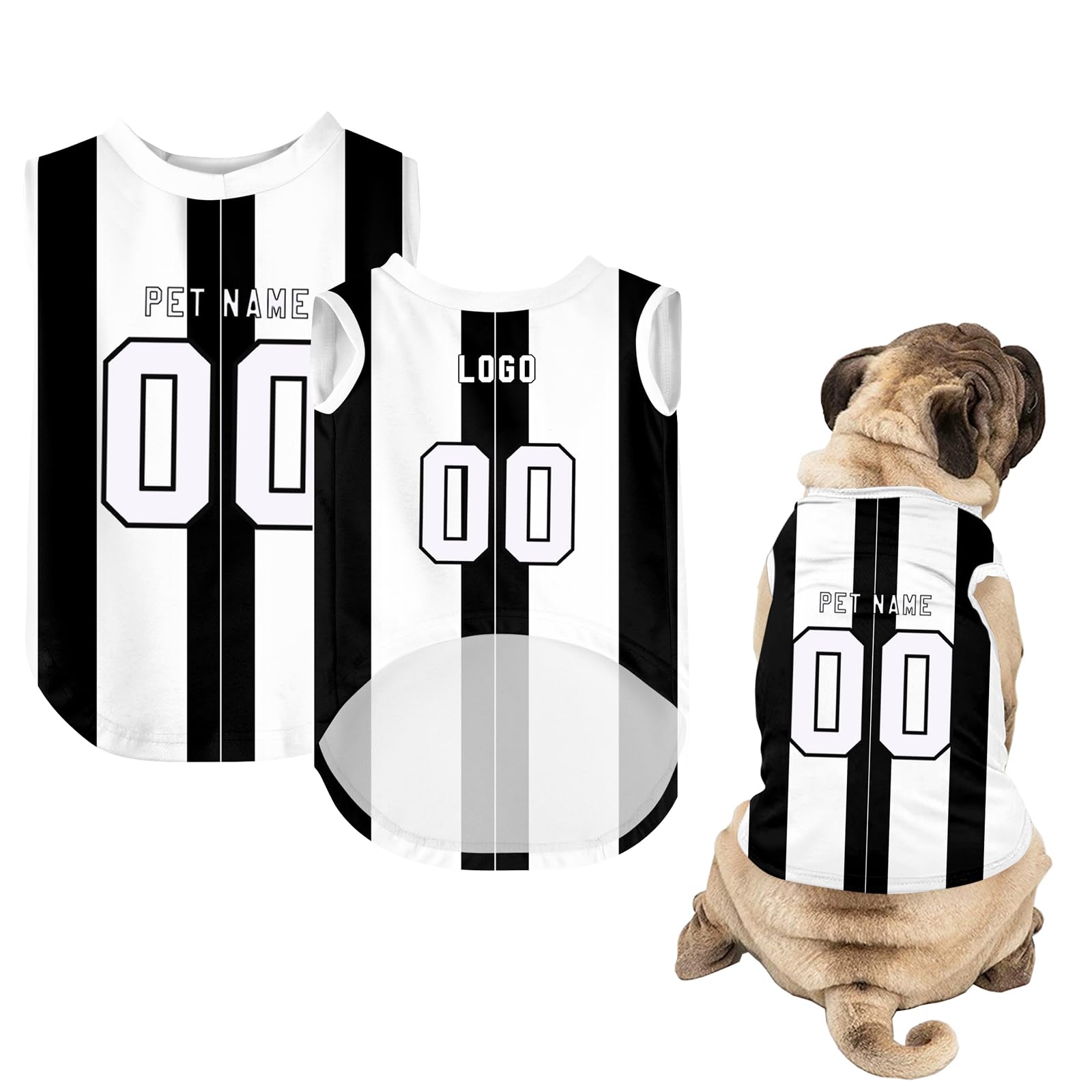 Dog Clothes - Custom Dog Shirt with Name Number or Logo - Personalised Football Jersey for Small Medium Large Dogs (Style-5, S)